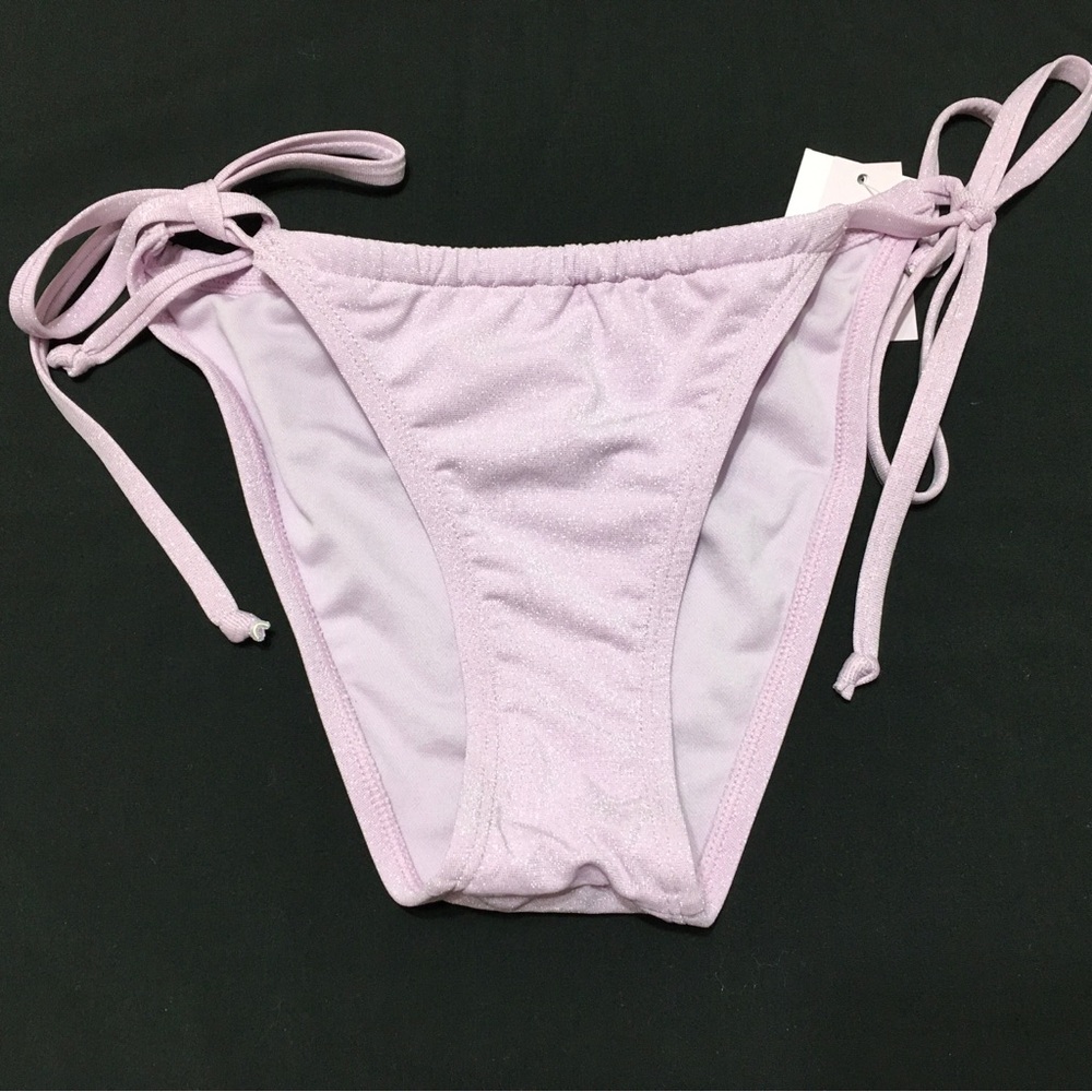 Wild Fable Womens XXS 00 Light Purple Metallic Side-Tie High Leg Bikini Bottom